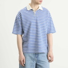 A.P.C. Men's Ruben Jacquard Stripe Polo in Blue/White