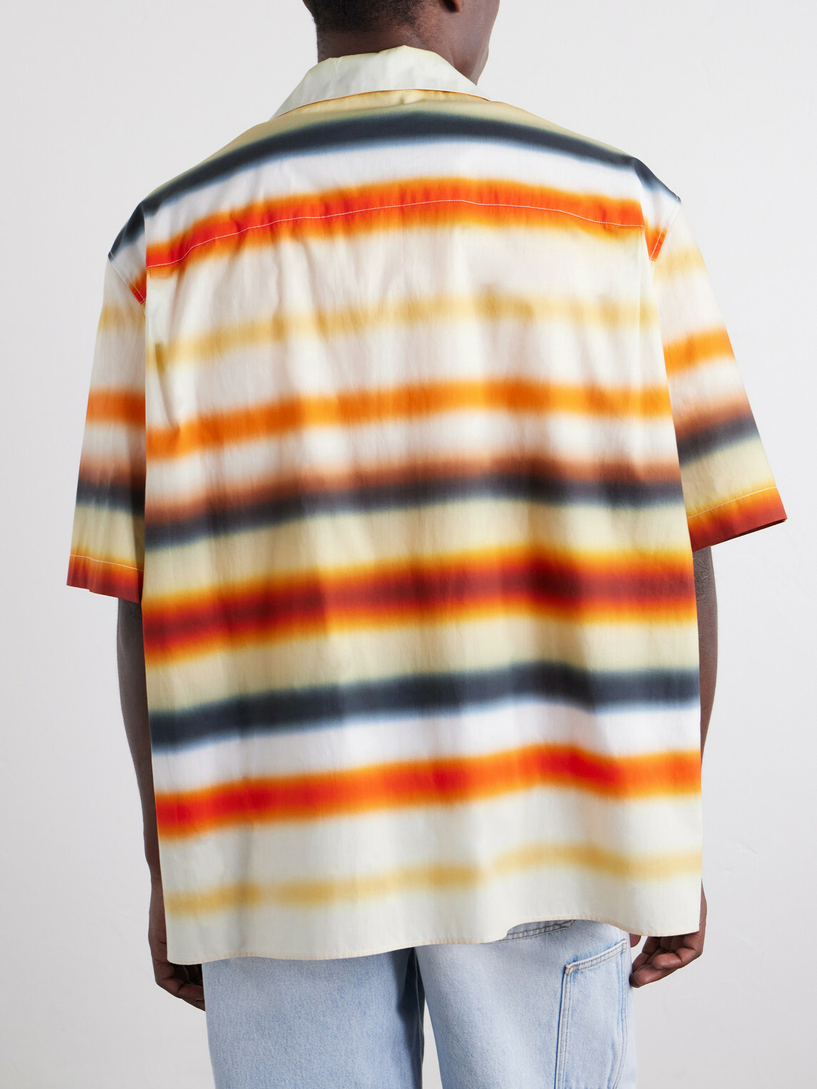 LOEWE - Paula's Ibiza Convertible-Collar Logo-Embroidered Striped Cotton-Poplin Shirt - Multi