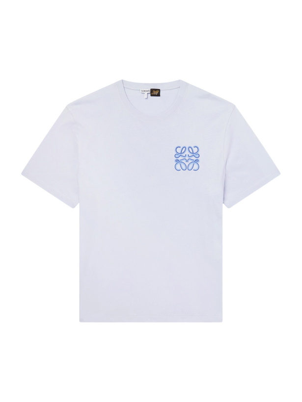 Photo: LOEWE - Paula's Ibiza Logo-Embroidered Cotton T-Shirt - Blue
