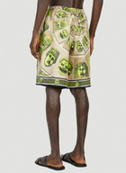 Versace - Mask Silk Shorts in Beige