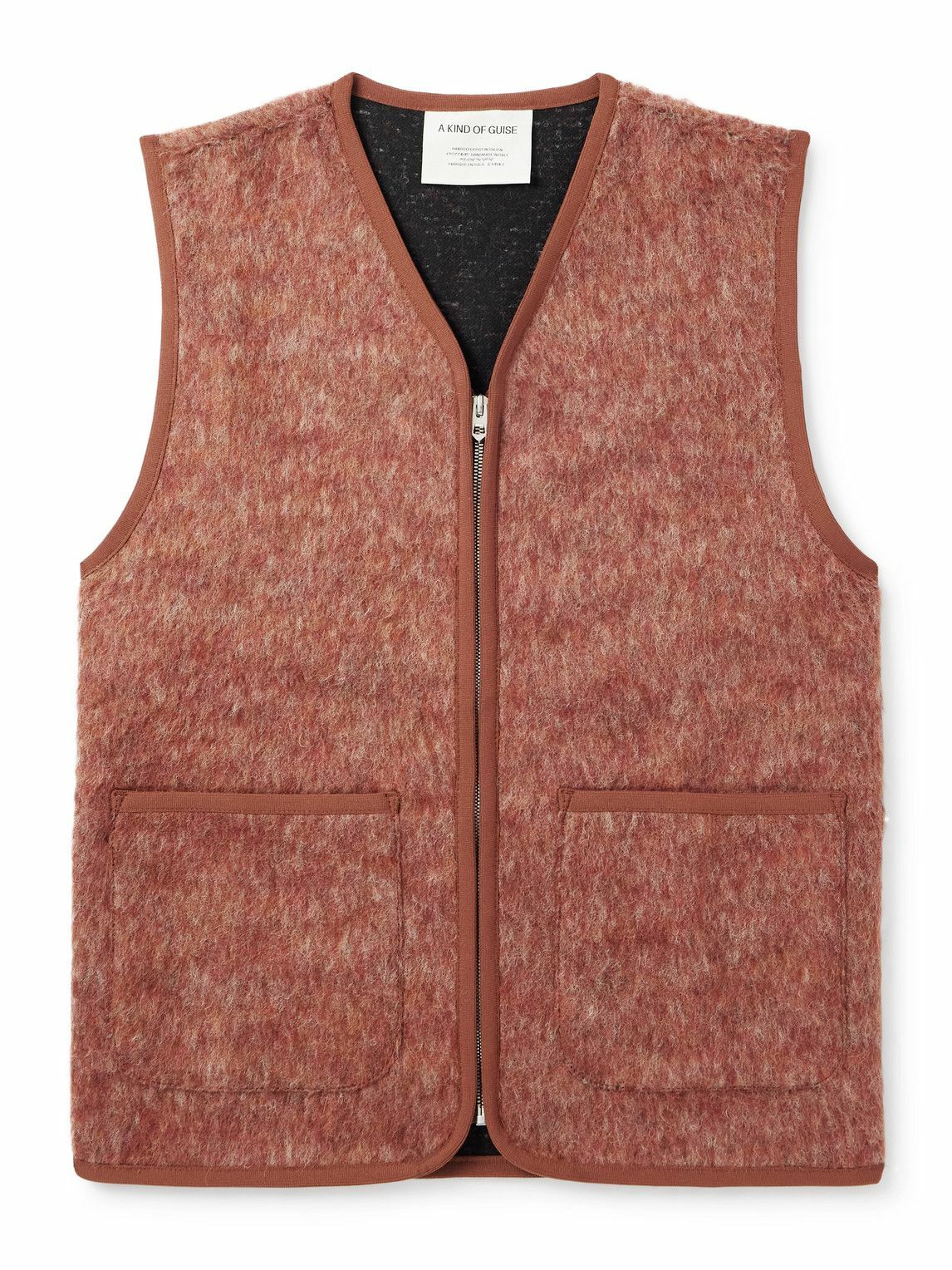 A Kind Of Guise - Valur Brushed Virgin Wool-Blend Gilet - Brown