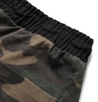 Rhude - Tapered Camouflage-Print Cotton- Jersey Drawstring Trousers - Army green