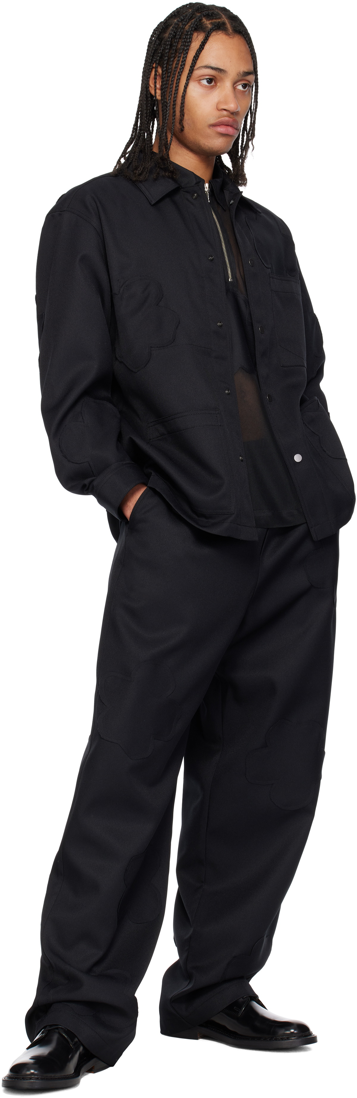 FORMA Black Flower Patches Work Jacket