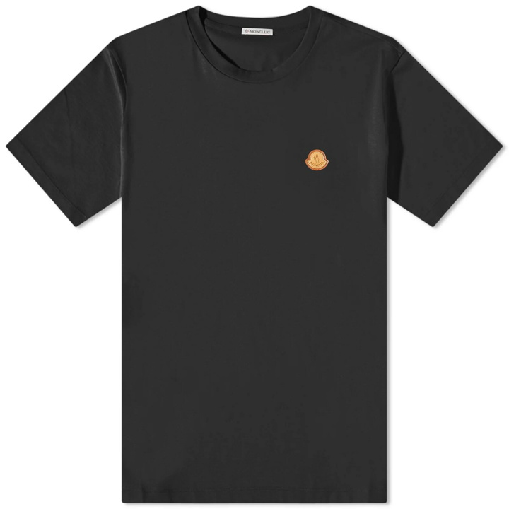 Photo: Moncler Men's Leather Patch T-Shirt in Black