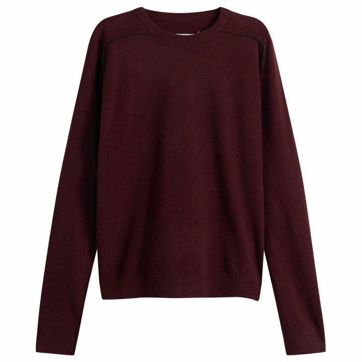Photo: Maison Margiela Men's Lambswool Sweater in Burgundy/Brown