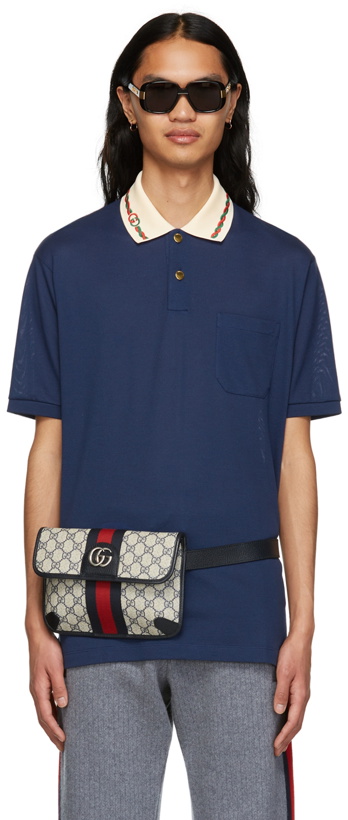 Photo: Gucci Navy Cotton Polo