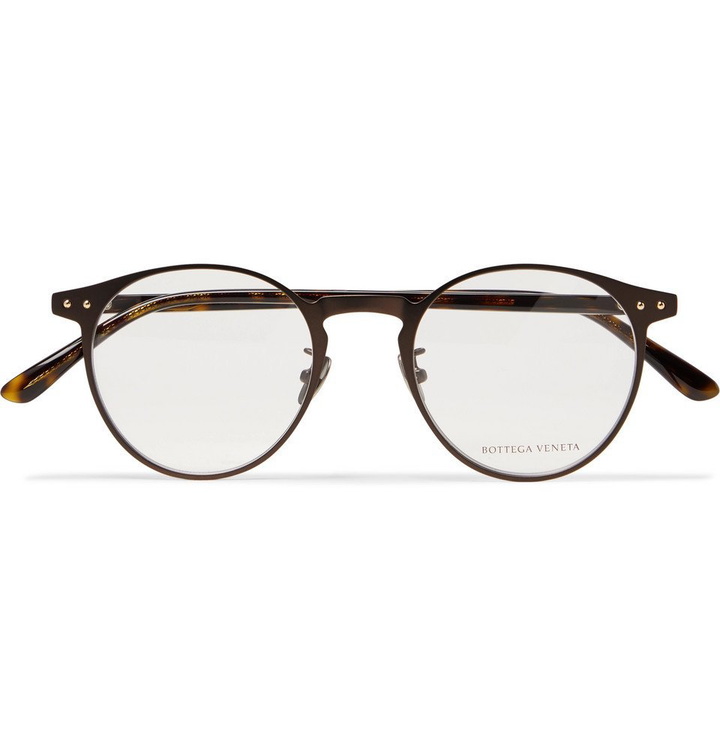 Photo: Bottega Veneta - Round-Frame Metal and Tortoiseshell Acetate Optical Glasses - Tortoiseshell