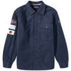 Napapijri Men's Clinch Patch Logo Overshirt in Blue Marine