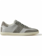 Tod's - Rubber-Trimmed Leather and Suede Sneakers - Gray