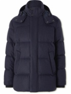 Ralph Lauren Purple label - Cameron Quilted Wool-Blend Hooded Down Jacket - Blue