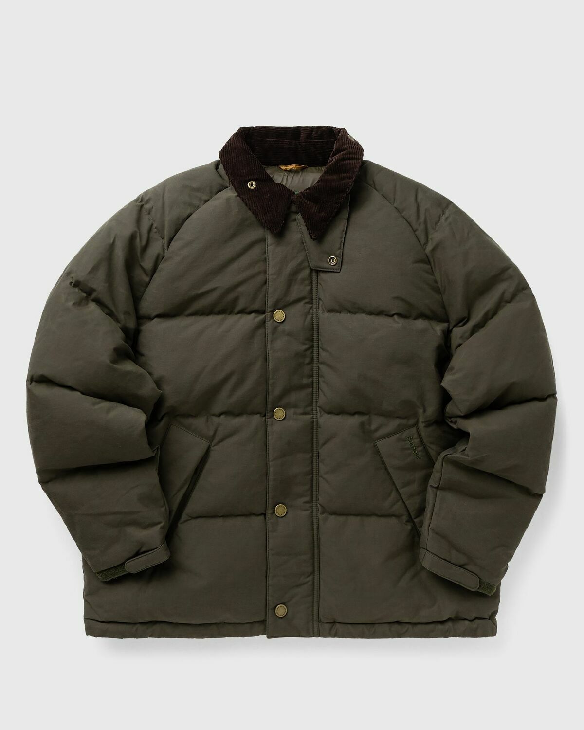 SOREL X Barbour OS Transport Wax Puffer Green Mens Down & Puffer Jacket