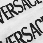 Versace Men's Logo Sock in White/Black