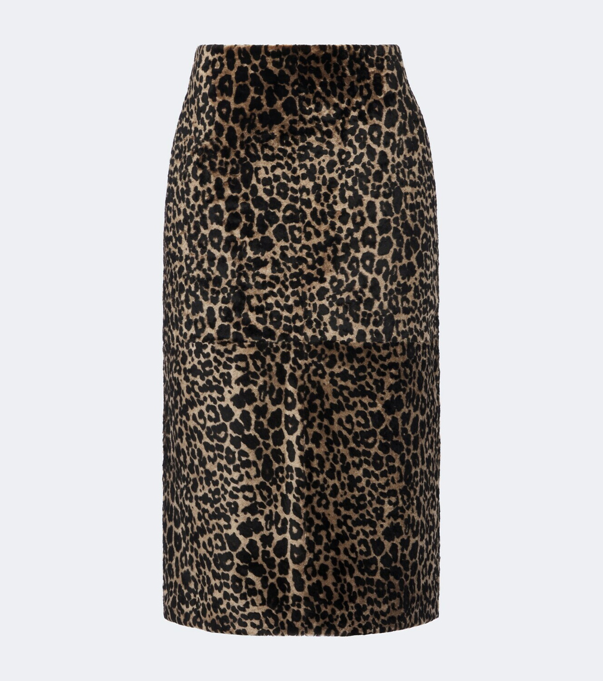 Nour Hammour Alana leopard-print shearling pencil skirt