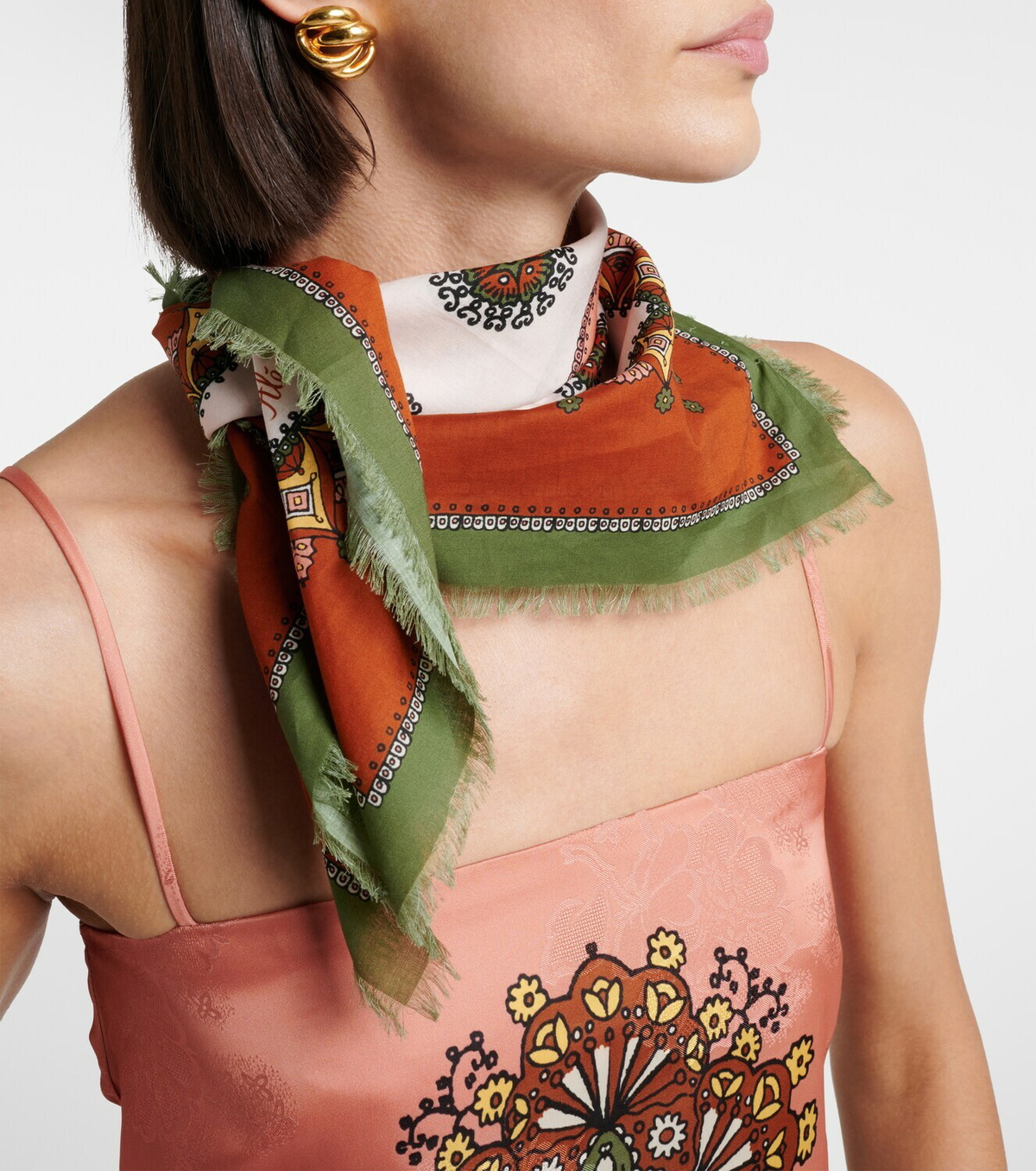 Alémais Contina Midi fringed cotton scarf