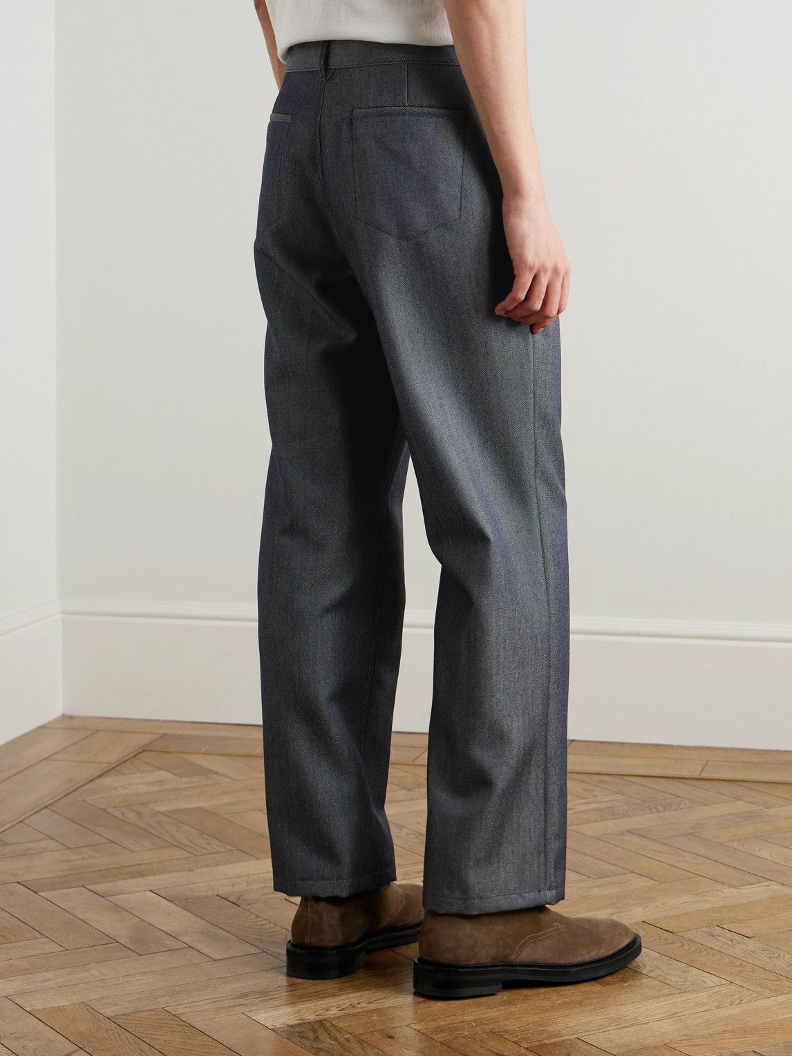 Mr P. - Straight-Leg Wool and Mohair-Blend Jeans - Blue