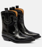 Ganni Leather cowboy boots