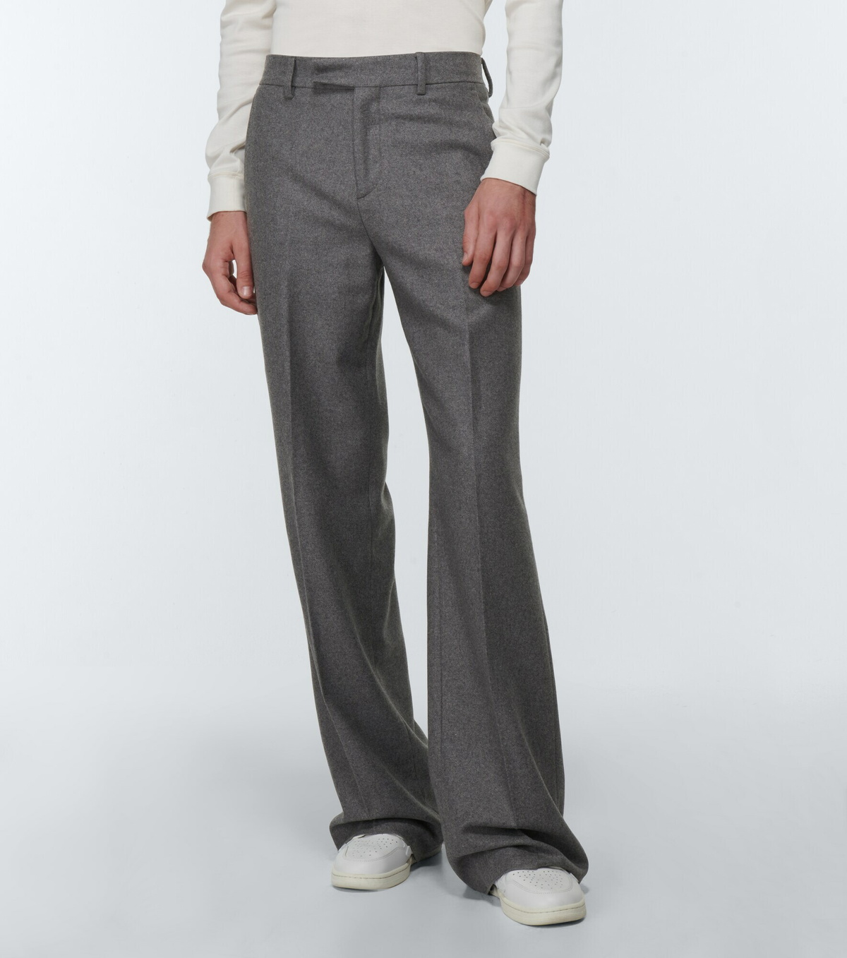 Amiri - Flared wool-blend flannel pants