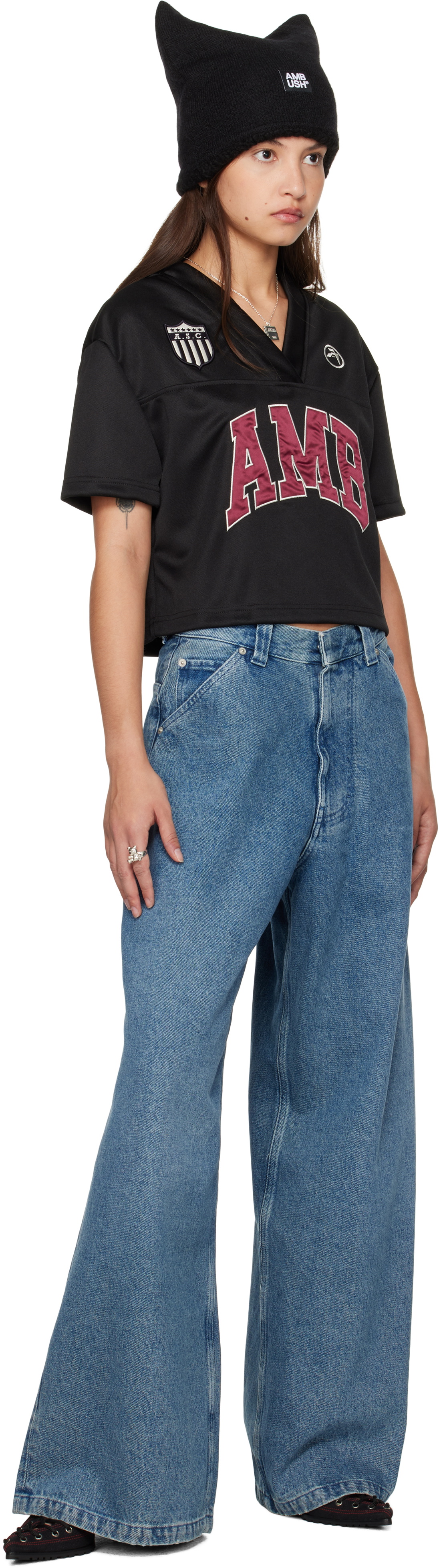 AMBUSH Black 34 Crop T-shirt