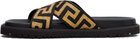 Versace Black Jacquard Nappa Sandals