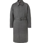 TOM FORD - Belted Herringbone Wool Overcoat - Gray
