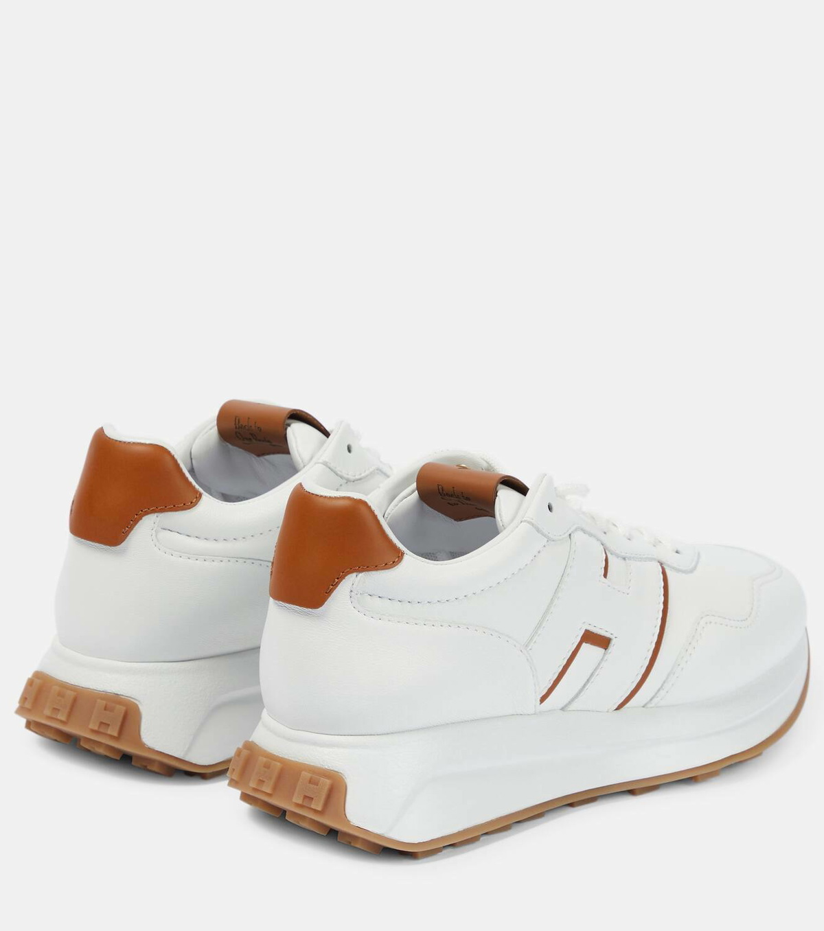 【送料関税込み】Hogan H641' Beige Leather Sneakers Hogan H641 leather sneakers Hogan