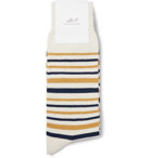 Mr P. - Striped Cotton-Blend Socks - Neutrals