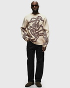 Arte Antwerp Fighters Cord Embroidery Knit Beige - Mens - Pullovers