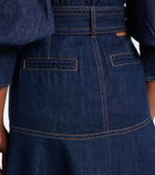 Zimmermann Belted denim midi skirt