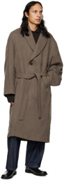 LE17SEPTEMBRE Brown Shawl Collar Coat