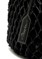 3.1 Phillip Lim Macrame Mini Caged Faur fur Tote - Black - One Size