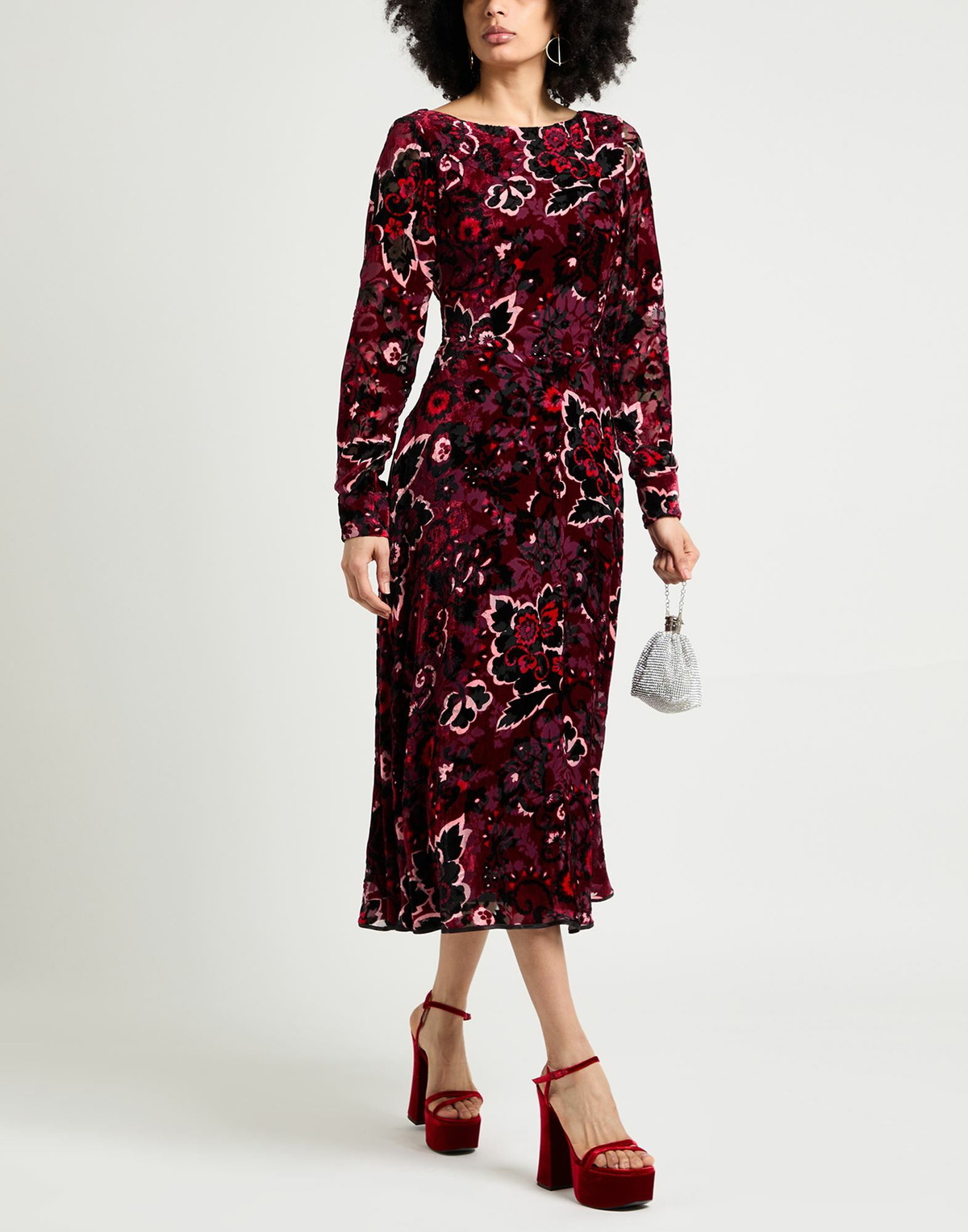 Talbot Runhof Womens Midi dress Burgundy
