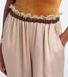 Jacques Wei Leather-trimmed capri pants