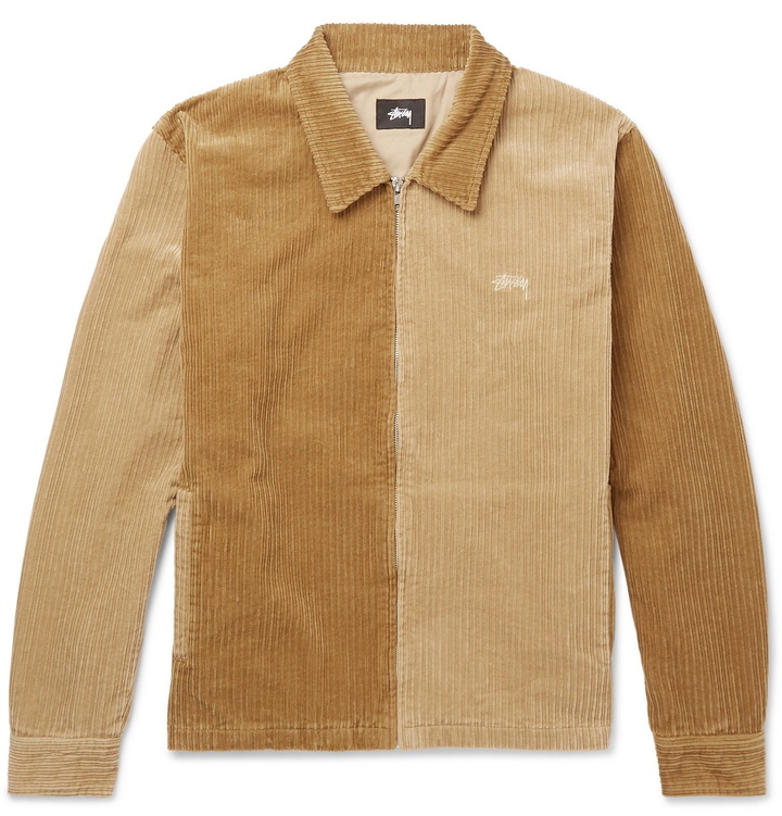 Photo: Stüssy - Colour-Block Cotton-Corduroy Blouson Jacket - Brown