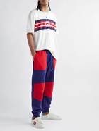 GUCCI - The North Face Tapered Colour-Block Cotton-Jersey Sweatpants - Blue