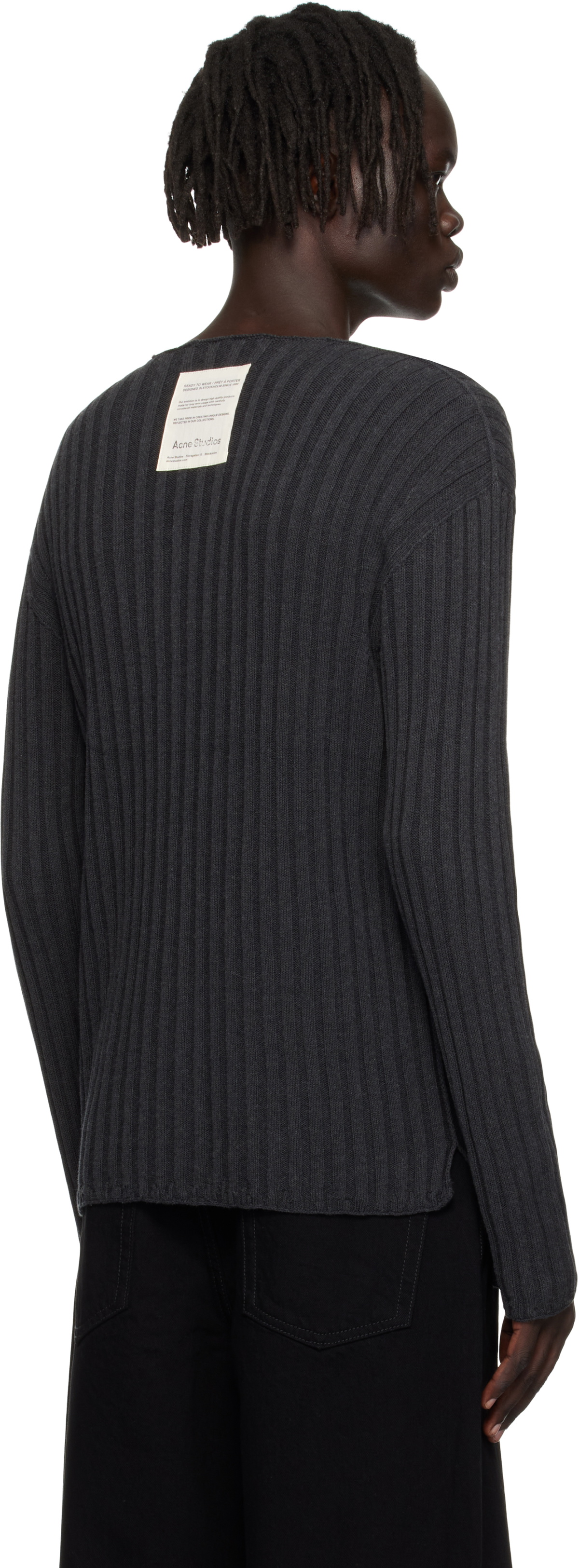 Acne Studios Gray Ribbed Sweater