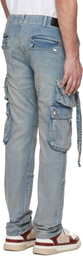 AMIRI Blue Tactical Denim Cargo Pants