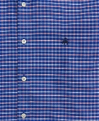 Brooks Brothers Men's Milano Slim-Fit Sport Shirt, Non-Iron Oxford Button-Down Collar Ground Check | Bright Blue