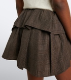Acne Studios Ruffled checked wool-blend miniskirt