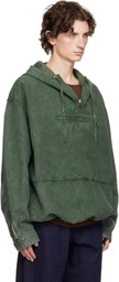 JW Anderson Green Garment-Dyed Anorak Jacket