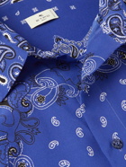 Etro - Bandana-Print Silk Crepe de Chine Shirt - Blue