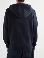 Moncler - Logo-Appliquéd Cotton-Jersey Zip-Up Hoodie - Blue