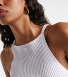Courrèges Logo ribbed-knit tank top