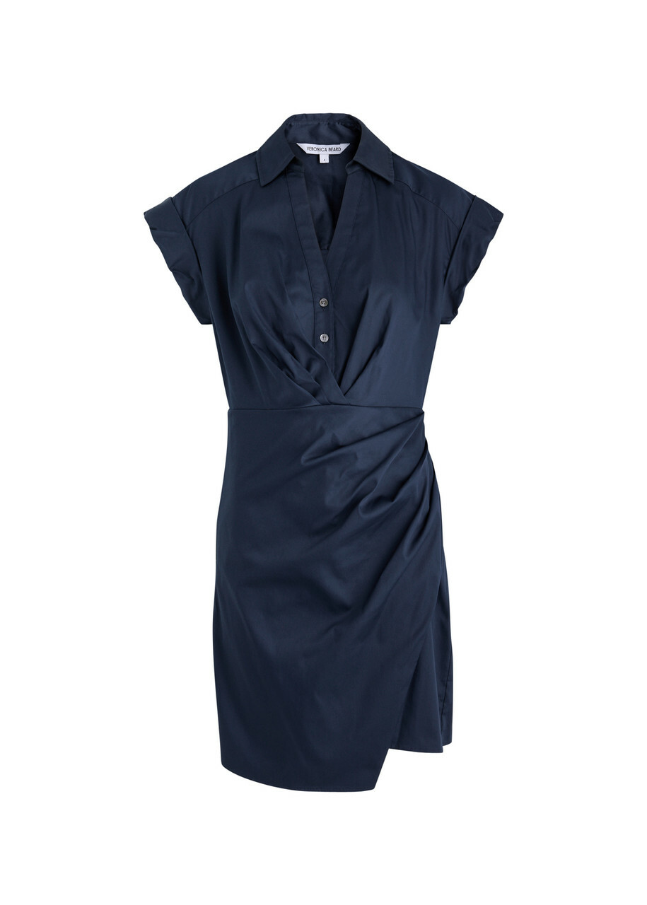 Veronica Beard Lorenza Cotton-blend Mini Shirt Dress Blue