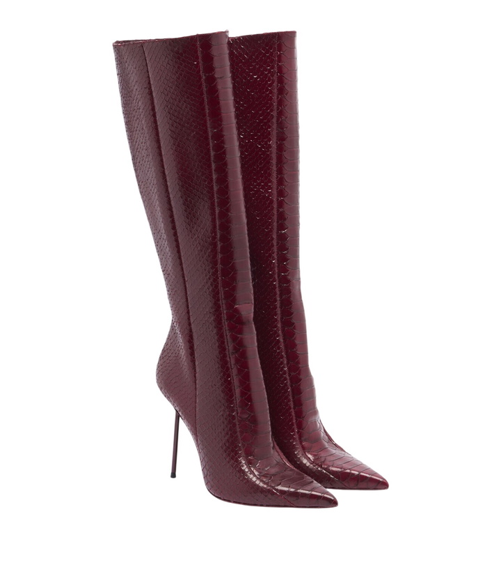 Photo: Paris Texas Lidia snake-effect leather knee-high boots