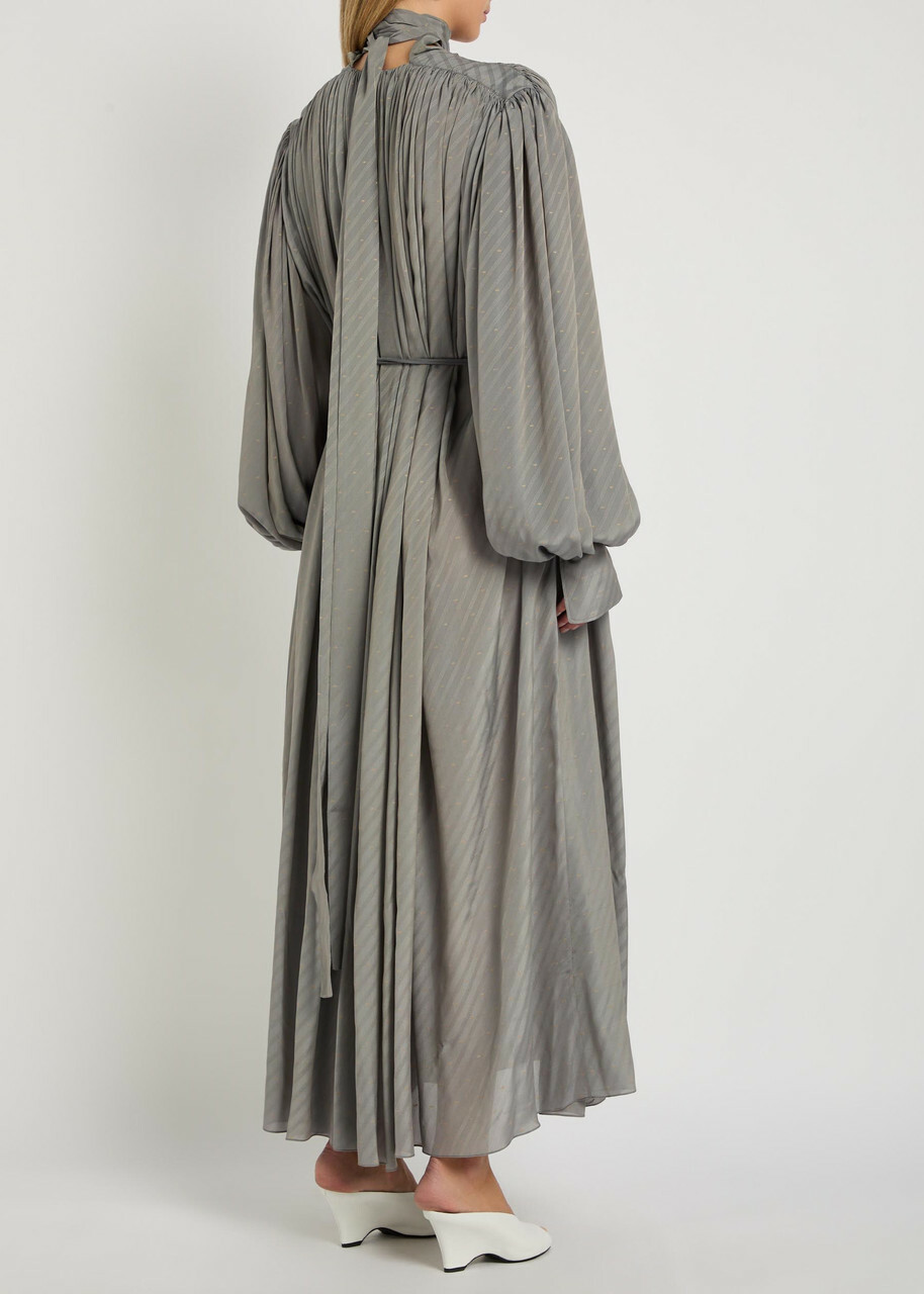 Calvin Klein Natalie fil Coupé Brushed Satin Midi Dress Grey