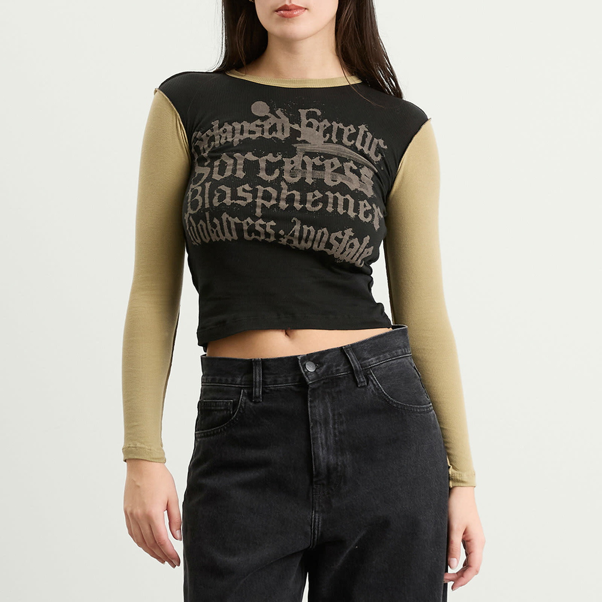 Aries Women's Relapsed Heretic Baby Fit Long Sleeve T-Shirt in Multi