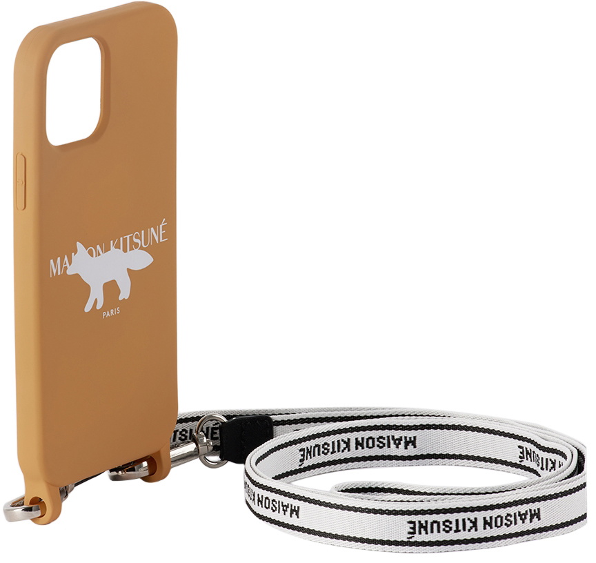 MAISON KITSUNE/iPhone 12/12 Pro ロゴ ケース ストラップ付き Maison Kitsune ロゴ スマホケース ストラップ iPhone12/12 Pro