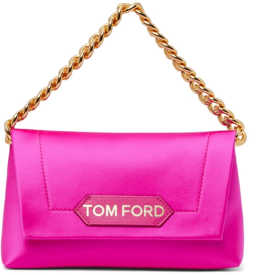 TOM FORD Label Mini Satin Chain Shoulder Bag