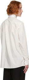 Lemaire White Poplin Straight Collar Shirt