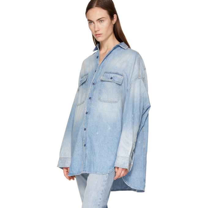 R13 Blue Oversized Denim Shirt